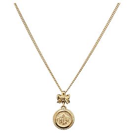 Colar Christian Dior Metal Tom Dourado Auth 206832 Outro