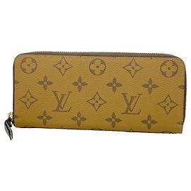 Louis Vuitton Monogram Reverse Portefeuille Clemence Long Wallet Marrone
