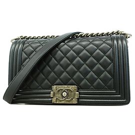 Chanel Boy Chain Schultertasche Schwarz