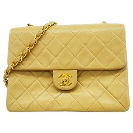 Sac à épaule Chanel Matelassé avec chaîne Beige