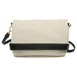Bottega Veneta Fold Over Canvas with Leather Bege