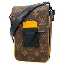 Borsa a tracolla Louis Vuitton Monogram Macassar S-Lock Marrone