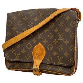 Bolso de hombro Louis Vuitton Monogram Cartouchiere GM Castaño