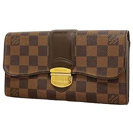 Louis Vuitton Damier Portefeuille Sistina Long Wallet Damier ebène