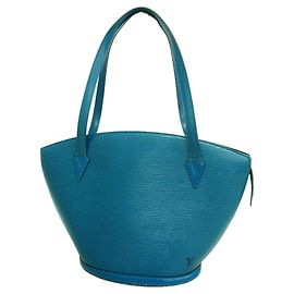 Louis Vuitton Epi Saint Jacques Schultertasche Blau