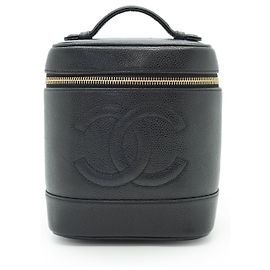 Chanel Borsa Vanity Verticale in Pelle Caviar Nero