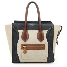 Céline Micro Tricolor Luggage Castaño Negro Beige