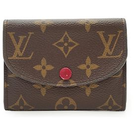 Louis Vuitton Portafoglio Monogram Rosalie Compact Wallet Marrone Rosso