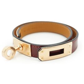 Hermès Kelly Double Tour Bracelet T2 Brown Golden Dark red