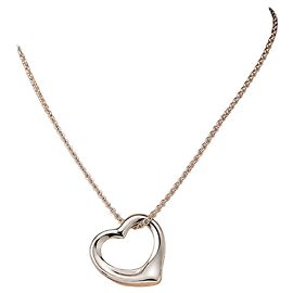 Tiffany & Co. Elsa Peretti Ciondolo Open Heart Argento 925 Cuore 22 mm Lusso Argento