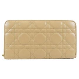 Christian Dior Lady Voyageur Geldbörse Beige