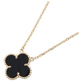 Collana Van Cleef & Arpels Vintage Alhambra Onyx Nero D'oro