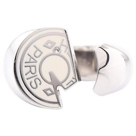 Hermès Hermes Carousel Band Ring Silber Weiß
