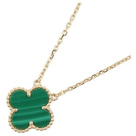 Collar Van Cleef & Arpels Vintage Alhambra Malachite Dorado Verde