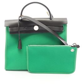 Hermès Herbag Zip PM Borsa a mano 2-Way Marrone Verde