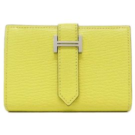 Hermès Cartera Hermes Bearn Mini en Lime Dorado