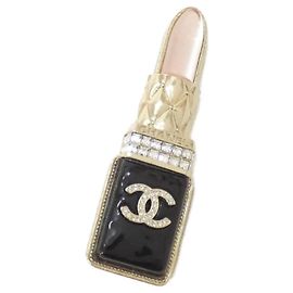 Spilla Chanel AB7677 Nera Rosa Oro Cristalli Nero Rosa D'oro