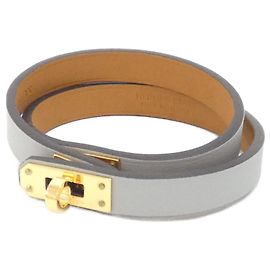 Hermès Pulseira Hermes Mini Kelly Double Tour Azul