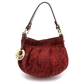 Bolsa Fendi Zucca vermelha de couro e tela Vermelho