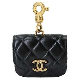 Chanel Matelassé Mini Accessory Bag Charm Handbag Pouch Nero
