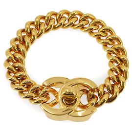 Bracciale a catena Chanel Coco Mark Turnlock D'oro