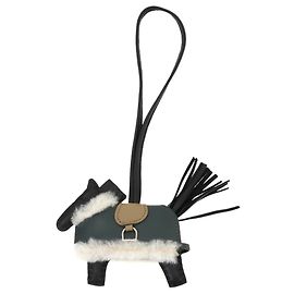 Hermès Hermes Rodeo Robeo Pluch PM Accessory Bag Charm Schwarz Beige Hellgrün