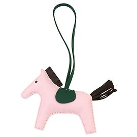 Hermès Hermes Rodeo MM Accessory Bag Charm Rose Vert Chocolat