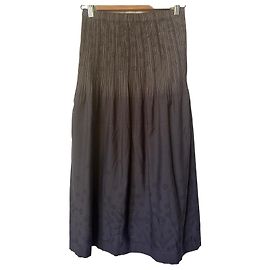 Issey Miyake Fête plissierter langer Rock Schwarz