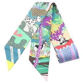 Hermès Hermes Twilly En Liberte! Foulard Multicolore Verde
