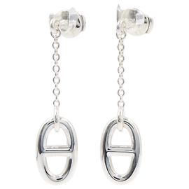 Hermès Pendientes de botón Hermes Farandole Plata