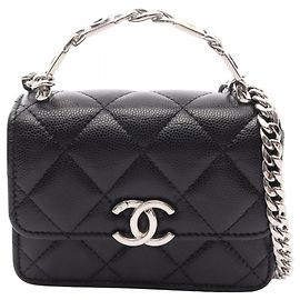 Chanel Matelassé 2-Way Shoulder Bag Black