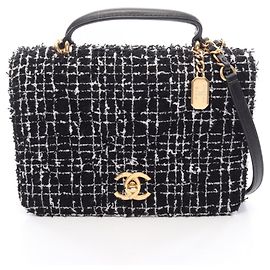 Bolso de hombro 2-Way Chanel Matelassé Negro Blanco
