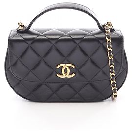 Bolsa de Ombro Chanel Matelassé em pele de cordeiro Preto