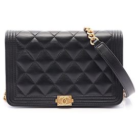 Chanel Boy Matelassé Shoulder Bag Black