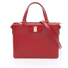 Salvatore Ferragamo Vara Ribbon 2-Way Handtasche Rot