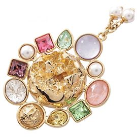 Collana pendente lunga Chanel I26C Coco Mark Multicolore D'oro