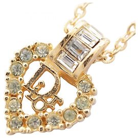 Collana Christian Dior con logo a cuore placcato oro D'oro