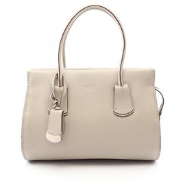 Saco Tote Tod's Note Shopping com duas alças e fecho de correr Bege
