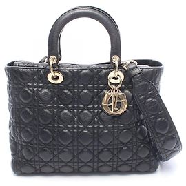 Christian Dior Dior LADY DIOR Bolsa 2-Way Preto