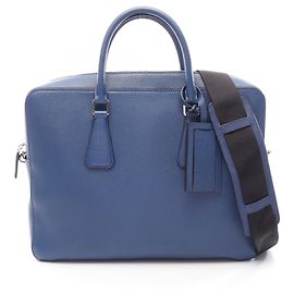 Bolso y maletín 2 en 1 Prada VITELLO GRAIN Azul