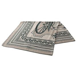 Hermès Hermes Foulard Carre Geant 140 Les Roues de Phaeton Marrone Verde