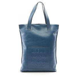 Borsa Tote Loewe Anagram Shopper Blu