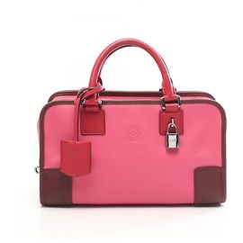 Bolsa Loewe Amazona 28 Marrom Rosa Vermelho