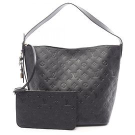Louis Vuitton Monogram Empreinte Noir Schultertasche Schwarz