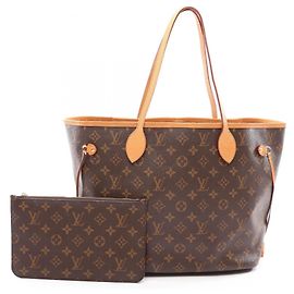Borsa Tote Louis Vuitton Neverfull MM Monogram Marrone