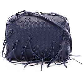 Borsa a tracolla Bottega Veneta Intrecciato Navy Blu navy