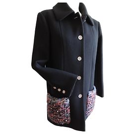 Chanel Sublime Casaco Curto de Lã e Tweed Bordado Preto Multicor