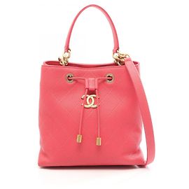 Bolso de hombro 2-Way Chanel Matelassé Bucket Rosa