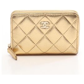 Portamonete Chanel Matelassé in Gold D'oro
