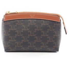 Céline Borsa Pouch Celine Triomphe Marrone Nero